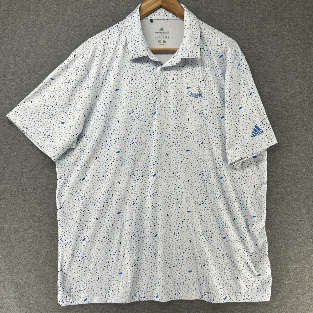 Adidas Golf Polo Shirt Mens XL Climalite Qualchan Golf Course Speckled Top
